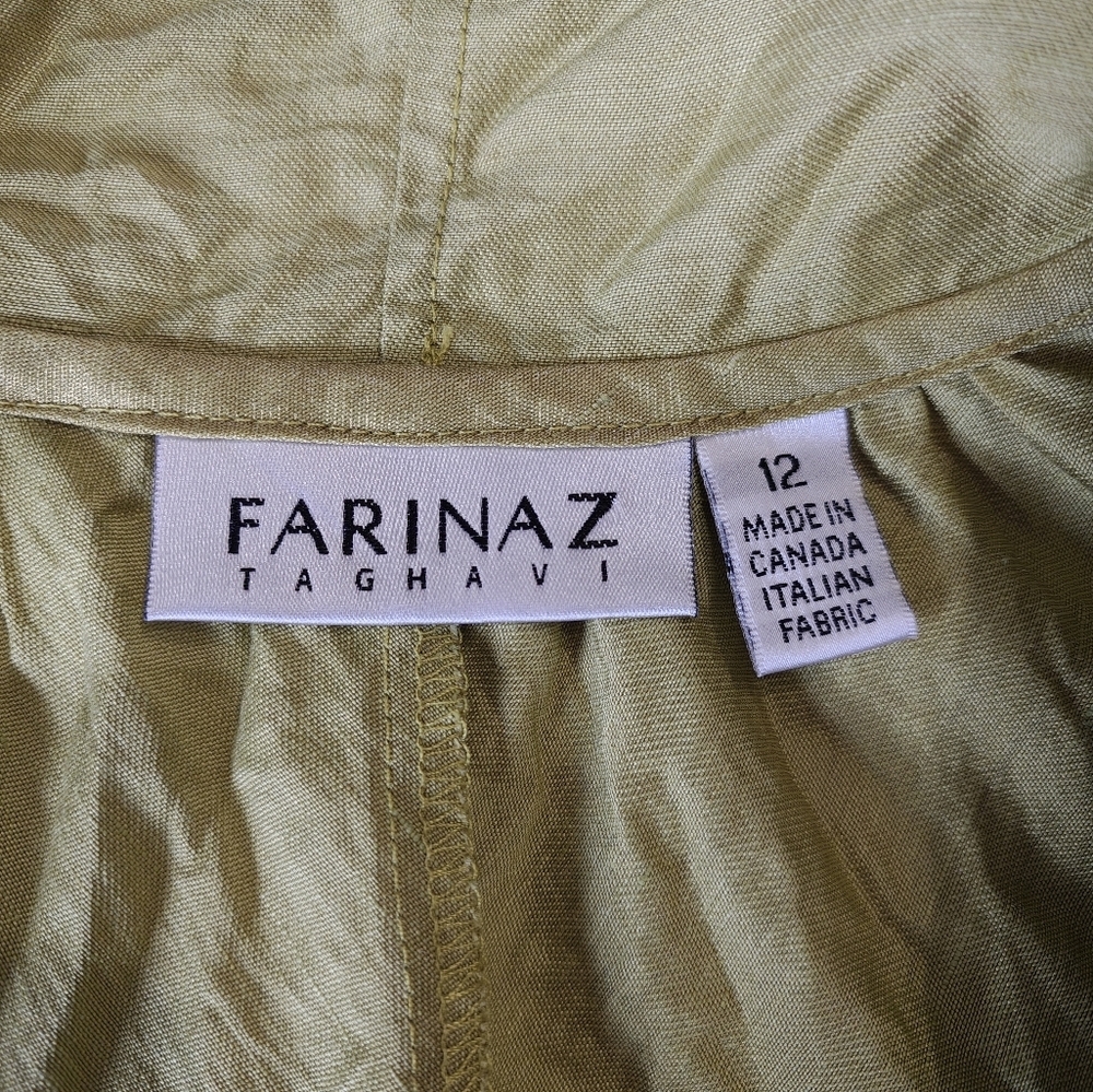 Farinaz Taghari Elegant Green Ruffle sleeveless Blouse - Picture 6 of 8